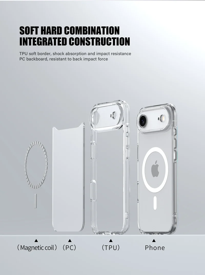KEYSION Shockproof Transparent Case for MagSafe for iPhone 17 Air HD Clear TPU+PC Magnetic Wireless Charging Phone Back Cover