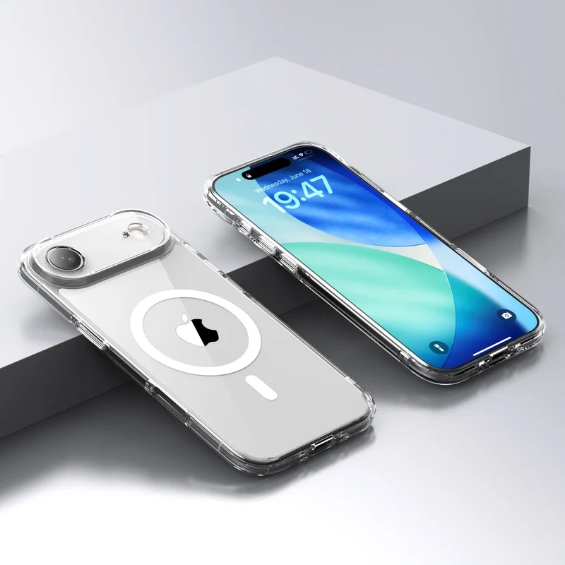 KEYSION Shockproof Transparent Case for MagSafe for iPhone 17 Air HD Clear TPU+PC Magnetic Wireless Charging Phone Back Cover