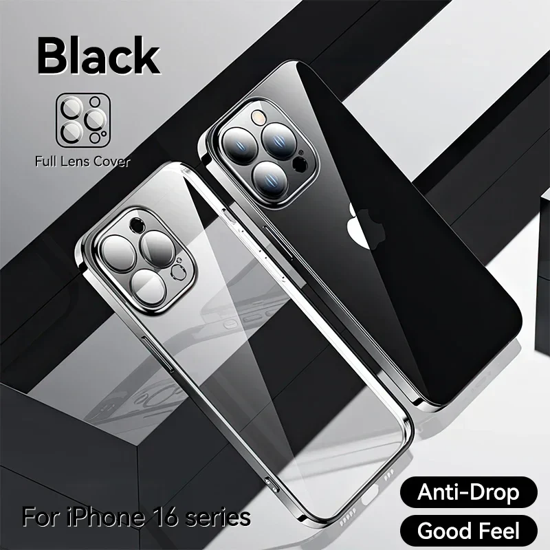 Joyroom Transparent Phone Case For iPhone 16 Pro Max Anti-Drop Phone Cover For iPhone 15 Pro Max Shockproof With Len Protection