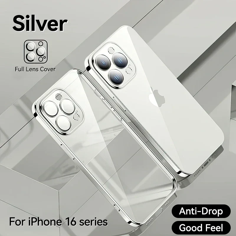 Joyroom Transparent Phone Case For iPhone 16 Pro Max Anti-Drop Phone Cover For iPhone 15 Pro Max Shockproof With Len Protection