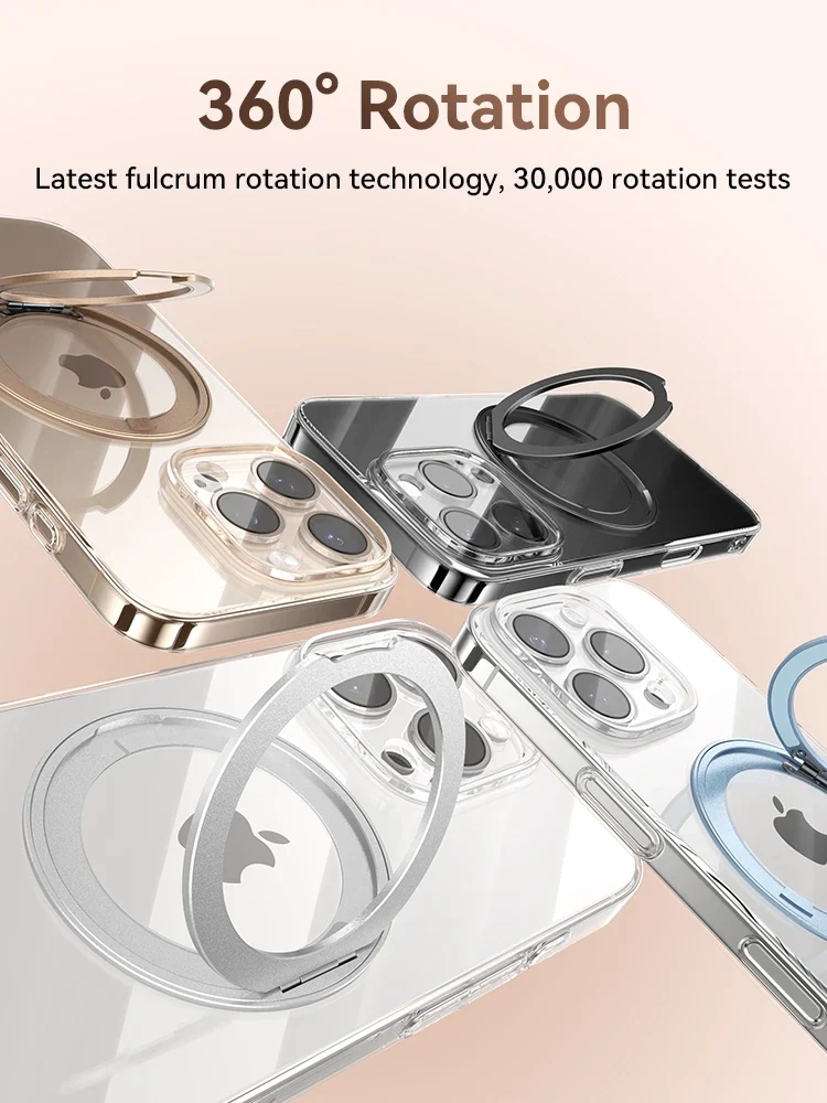 Joyroom Magnetic Stand Case For iPhone 16 Pro Max Case 360° Rotating Bracket Case For iPhone 16 Pro Magnetic Charging Case