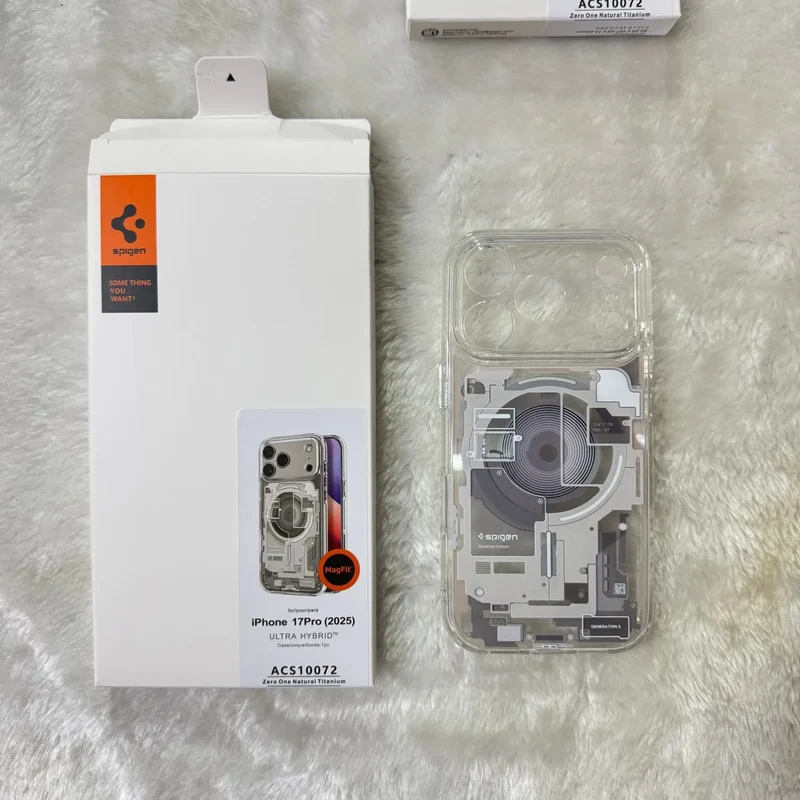 Original Spigen technology case for iPhone 17 Pro Max, magnetic phone case, transparent acrylic 17 Pro protective cover