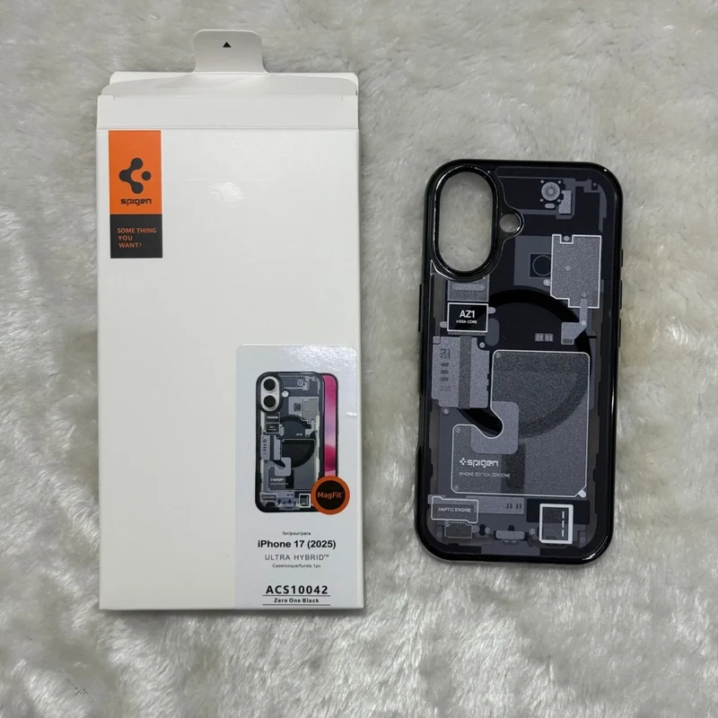 Original Spigen technology case for iPhone 17 Pro Max, magnetic phone case, transparent acrylic 17 Pro protective cover
