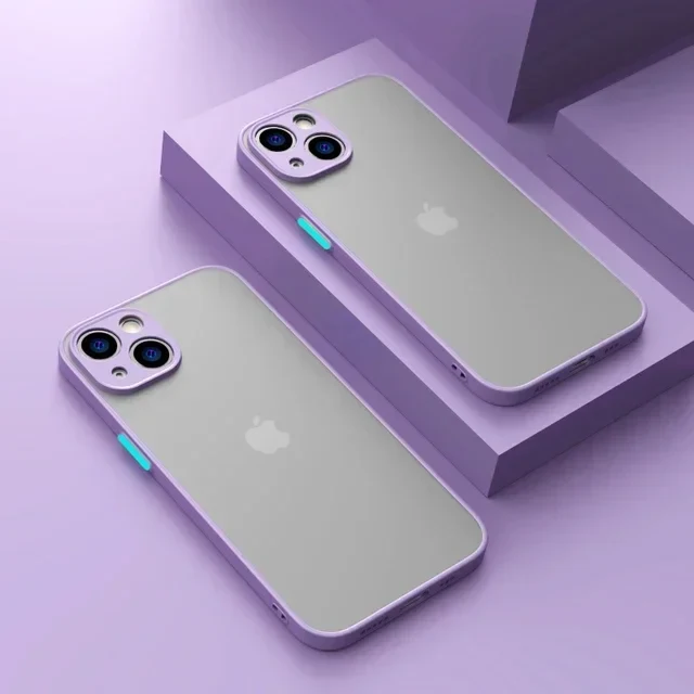 Matte Phone Case For iPhone 14 13 12 15 Pro Max Mini Luxury Soft Silicone Shockproof Case For iPhone 11 XS MAX X XR 7 8 Plus SE
