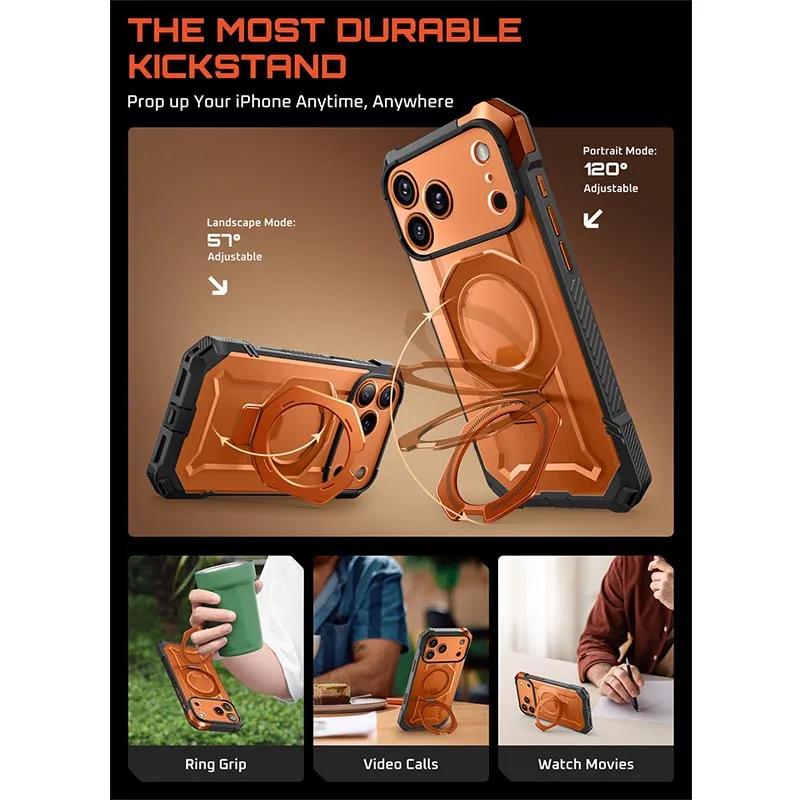 SUPCASE For iPhone 17 Pro Max Case with Camera Control Capture Button UB Grip Heavy Duty Rugged Magnetic Phone Case with Stand