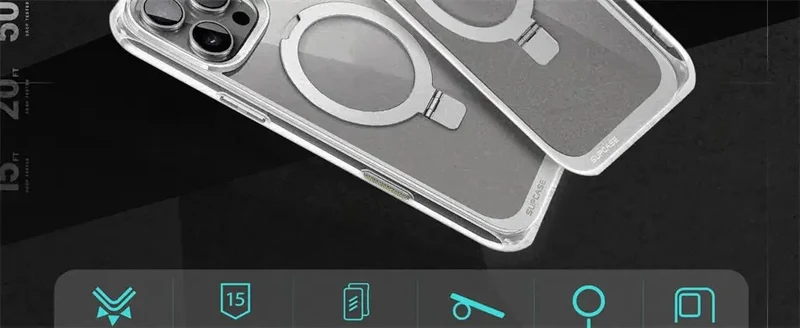 SUPCASE For iPhone 16 Pro Max Case with Camera Control Capture Button UB Mag Stand Series Slim Clear Magnetic Phone Case