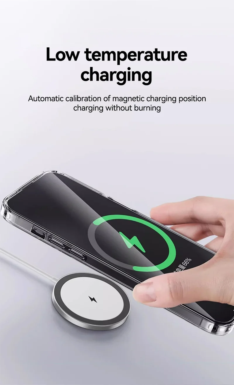 Joyroom Magnetic Case For iPhone 16 15 Pro Max Case Transparent Cover For iPhone 16 Wireless Charger Magnet Cover Anti Yellow