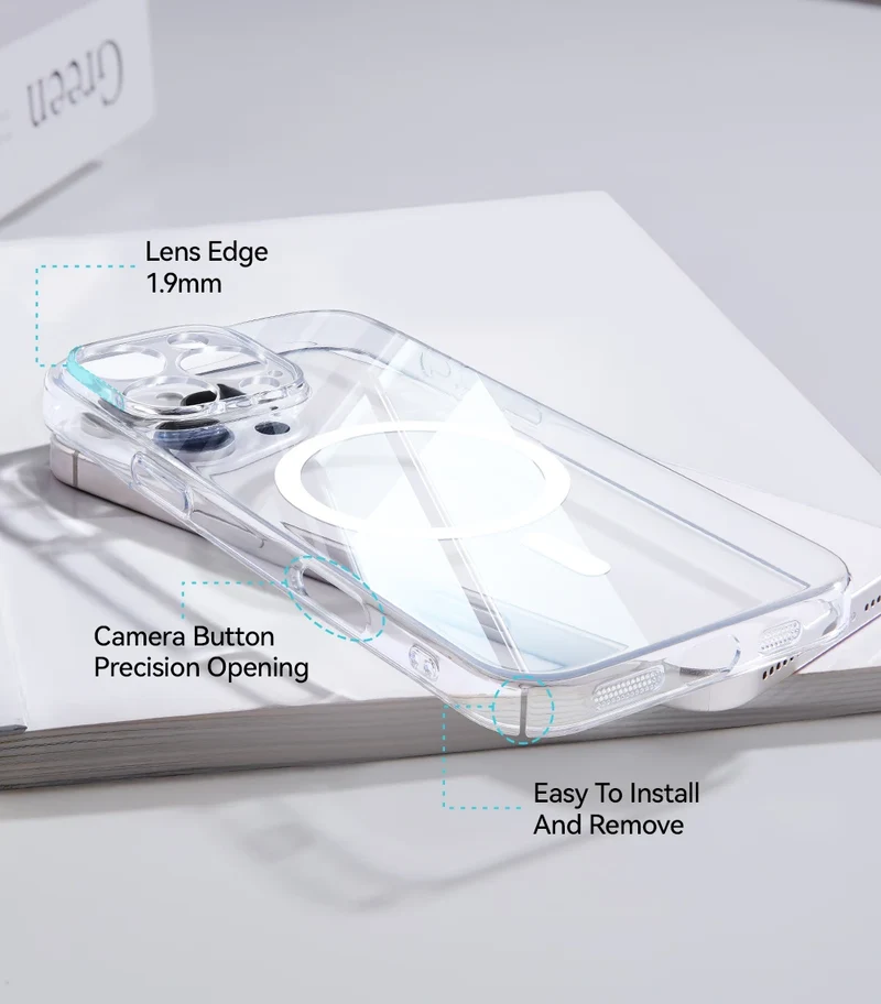 Joyroom Magnetic Case For iPhone 16 15 Pro Max Case Transparent Cover For iPhone 16 Wireless Charger Magnet Cover Anti Yellow