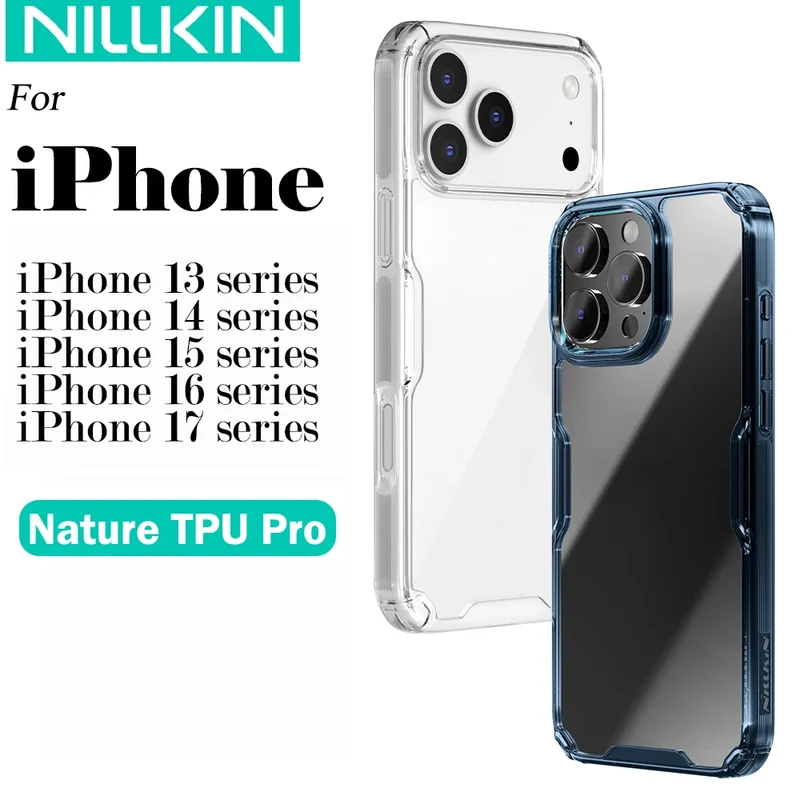 Nillkin for iPhone 17 Pro Max 16 Pro Max 15 Pro 14 13 iPhone series TPU+PC Silicone Soft Transparent Phone Back Cover