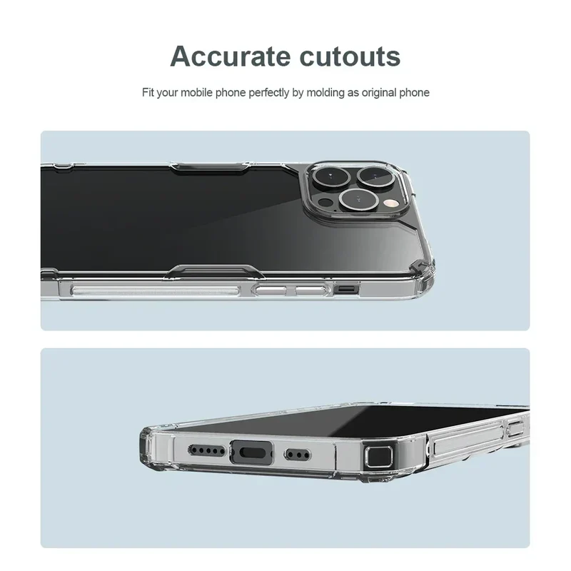 Nillkin for iPhone 17 Pro Max 16 Pro Max 15 Pro 14 13 iPhone series TPU+PC Silicone Soft Transparent Phone Back Cover