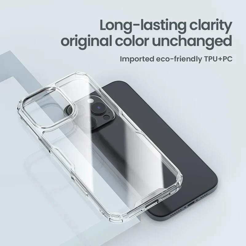 Nillkin for iPhone 17 Pro Max 16 Pro Max 15 Pro 14 13 iPhone series TPU+PC Silicone Soft Transparent Phone Back Cover