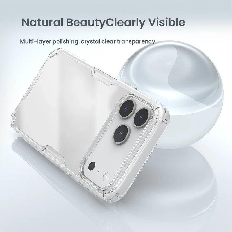 Nillkin for iPhone 17 Pro Max 16 Pro Max 15 Pro 14 13 iPhone series TPU+PC Silicone Soft Transparent Phone Back Cover