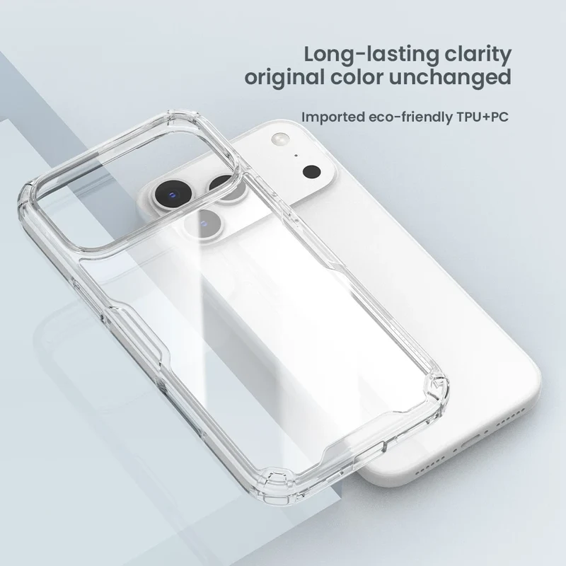 Nillkin for iPhone 17 Pro Max 16 Pro Max 15 Pro 14 13 iPhone series TPU+PC Silicone Soft Transparent Phone Back Cover
