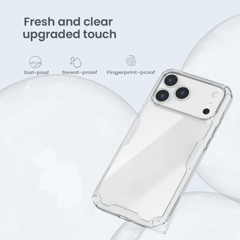 Nillkin for iPhone 17 Pro Max 16 Pro Max 15 Pro 14 13 iPhone series TPU+PC Silicone Soft Transparent Phone Back Cover