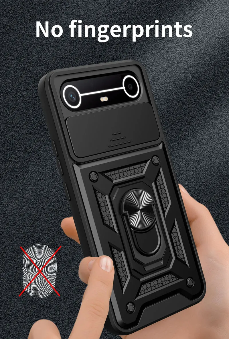 Slide Camera Cover for Tecno Spark Slim 4G Pova Slim 5G Case Ring Kickstand Holder Full Protective Shockproof Phone Capa Funda