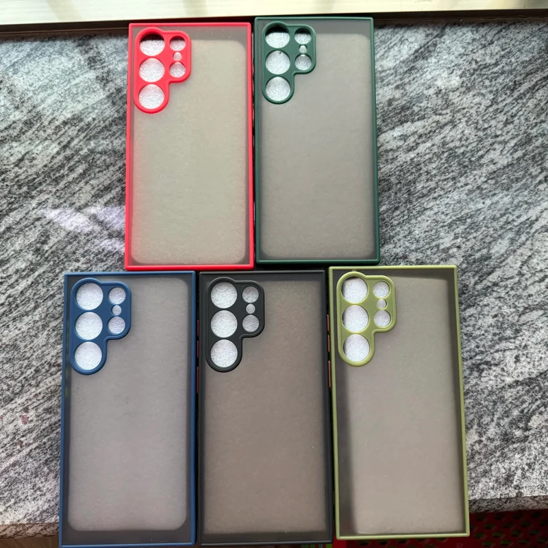 Shockproof Matte Transparent Case For Samsung Galaxy S24 S23 S22 S21 S20 S25 S26 Ultra Note 20 10 A52 A71 A53 A34 S25 5G Cover
