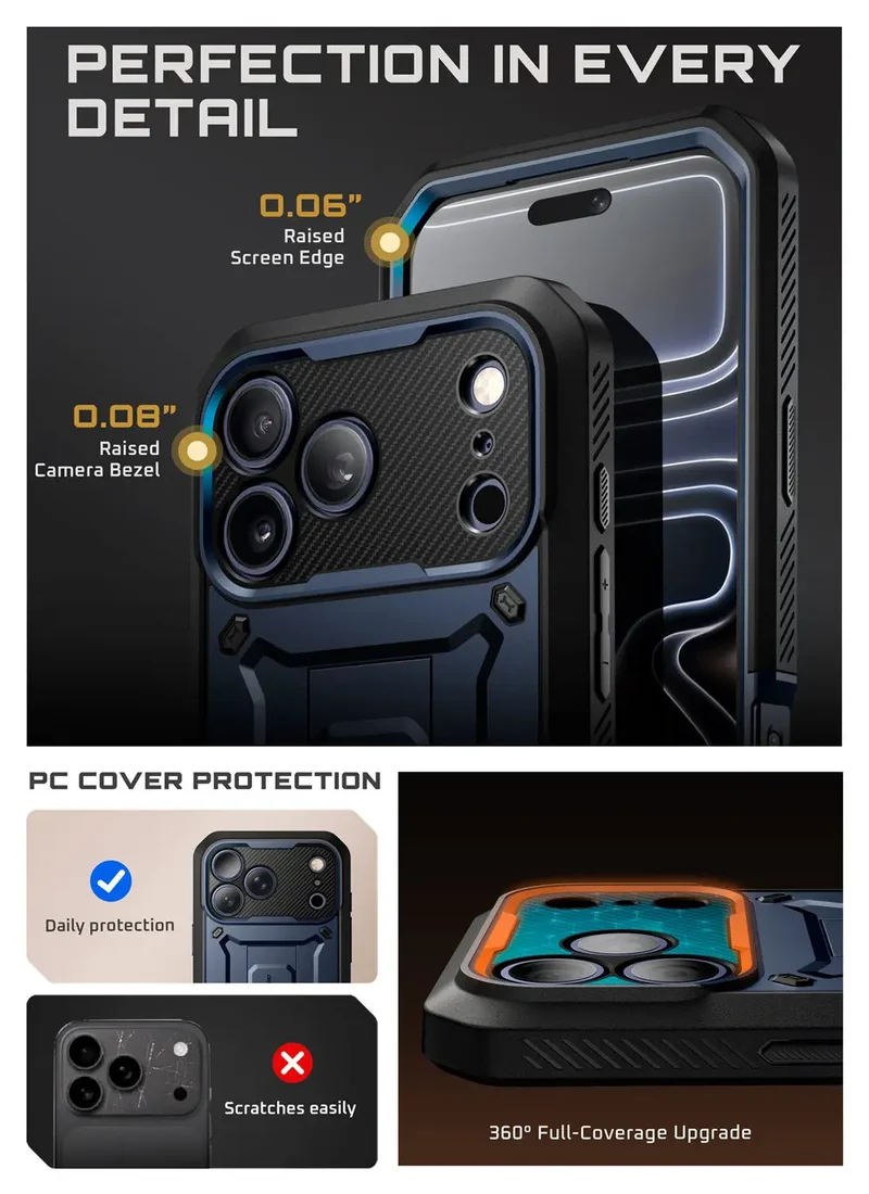 SUPCASE For iPhone 17 Pro Max Case 6.9" (2025) UB Pro Full-Body Heavy Duty Rugged Phone Case with Built-in Screen Protector