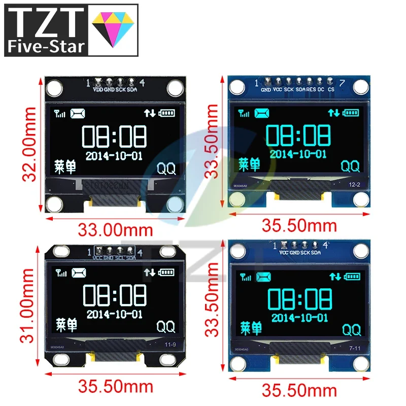 1.3 inch OLED module SPI/IIC I2C Communicate white/blue color 128X64 1.3 inch OLED LCD LED Display Module 1.3" OLED Module
