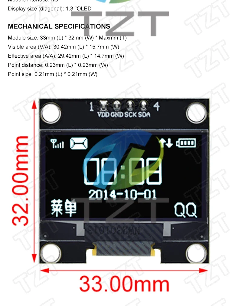 1.3 inch OLED module SPI/IIC I2C Communicate white/blue color 128X64 1.3 inch OLED LCD LED Display Module 1.3" OLED Module