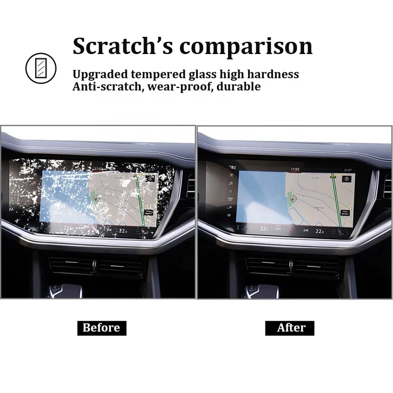Volkswagen Touareg 2019 2020 Dashboard Panel Digital Cockpit Protector GPS Navigation Screen Tempered Glass Film Display Screen