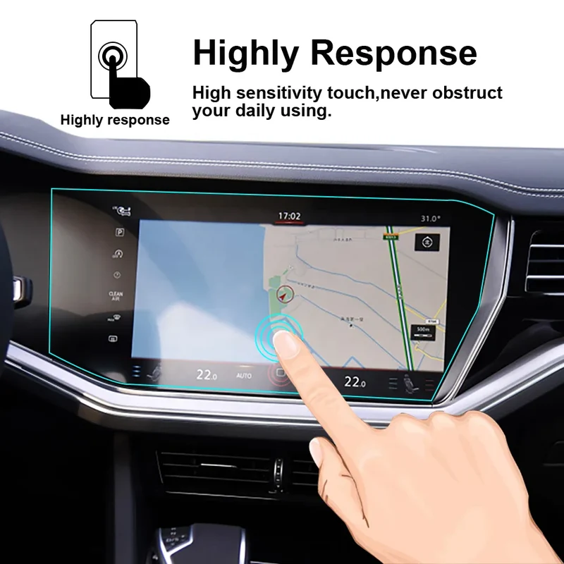 Volkswagen Touareg 2019 2020 Dashboard Panel Digital Cockpit Protector GPS Navigation Screen Tempered Glass Film Display Screen