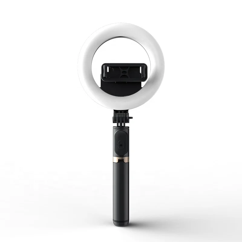 Q07 Selfie Stick Tripod with 6 Inch 3 Color Temperature Ring Light 798mm Foldable for Video Vlog