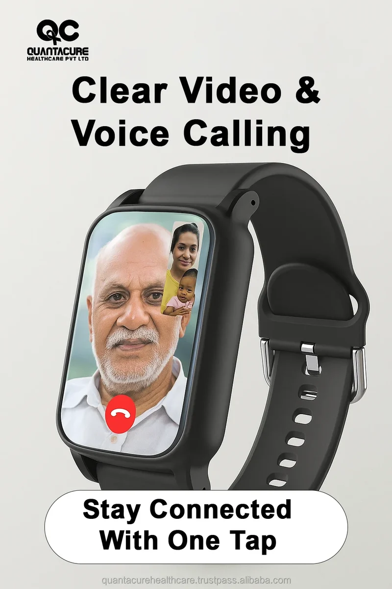 2025 QC V15 VS5 Health Watch Elderly Kids 4G GPS WiFi Tracker SOS Call Video Chat BP HR SpO2 Temp IP67 AI Silicone Band