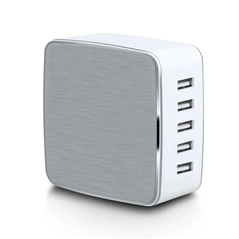 Factory OEM UK US EU KR AU Plug AC Cable CE KC FCC Certified 40W 5V8A 5Ports USB Cell Phone Charger Station