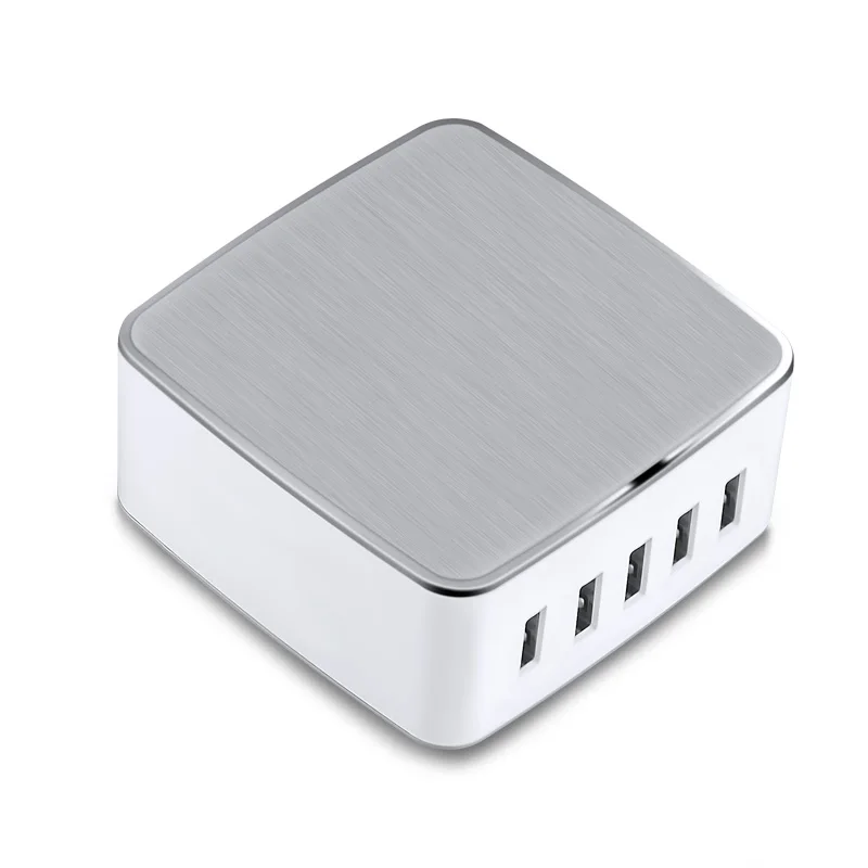 Factory OEM UK US EU KR AU Plug AC Cable CE KC FCC Certified 40W 5V8A 5Ports USB Cell Phone Charger Station