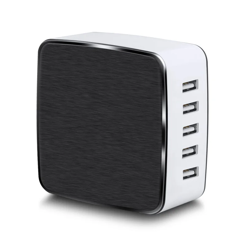 Factory OEM UK US EU KR AU Plug AC Cable CE KC FCC Certified 40W 5V8A 5Ports USB Cell Phone Charger Station