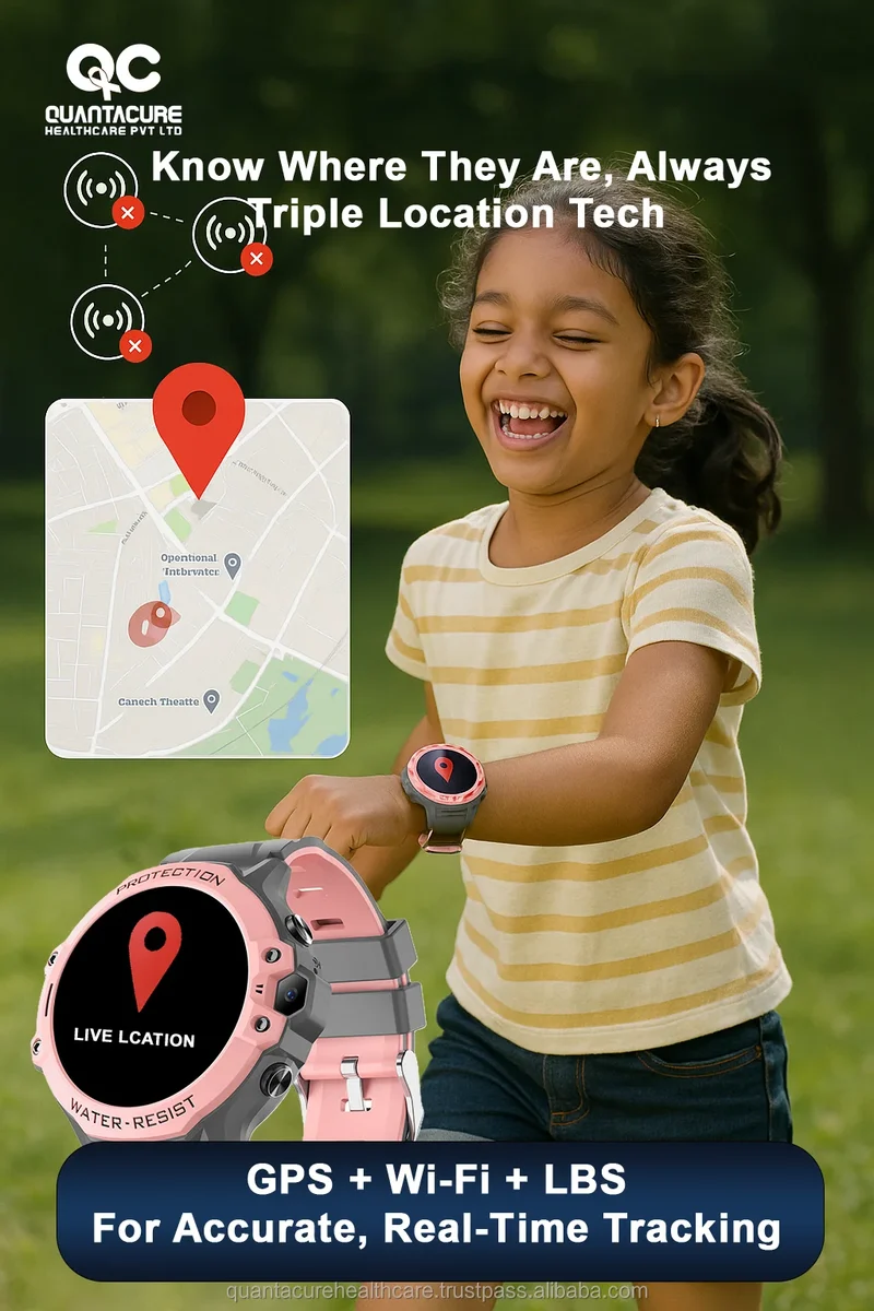 2025 QC K14 Kids Smartwatch GPS Navigation 700mAh Super Battery IP68 Waterproof Video Call Voice Chat Call Activity Tracker