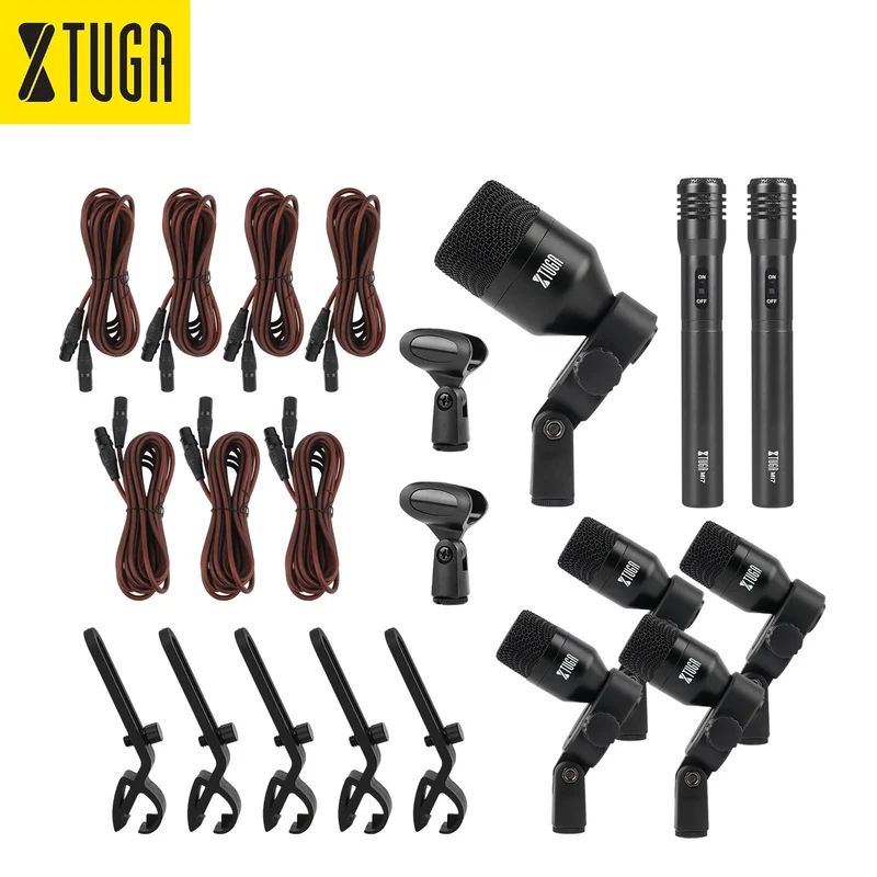 Xtuga Professional Musical Instruments Drum Kit Microphone Set