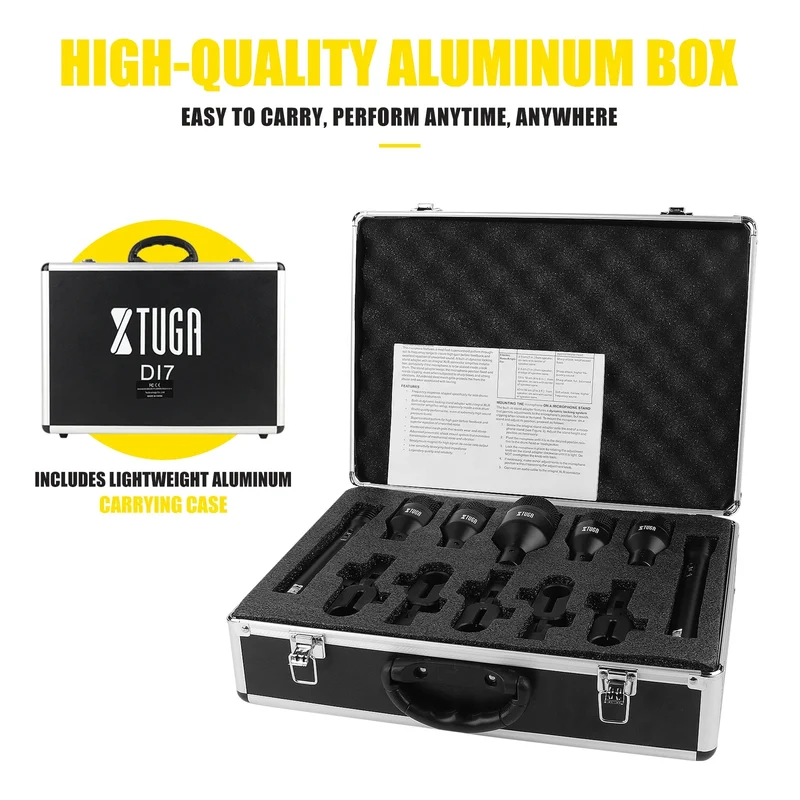Xtuga Professional Musical Instruments Drum Kit Microphone Set