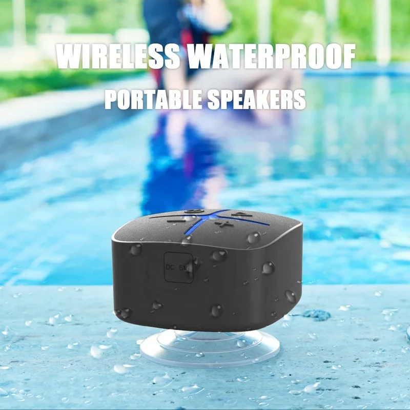 High Quality Suction Cup Mini Wireless Blueteeth Hydropower Ceiling Speaker Blueteeth Shower Bathroom Speaker