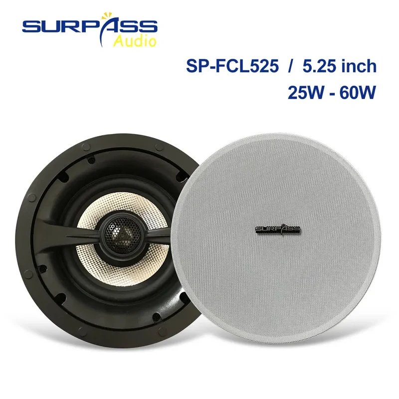 FCL525/FCL630 Stereo Wireless Speaker Kits Audio Players Passive Ceiling Horn 5.25inch or 6.5inch Coaxial In-ceiling Speaker