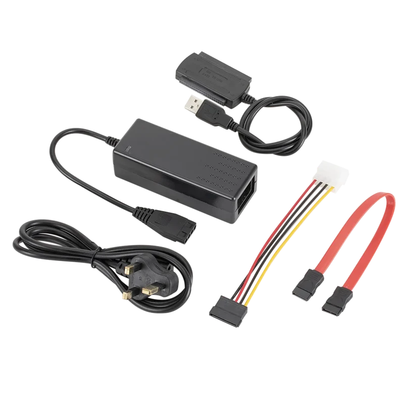USB 2.0 IDE/SATA 3-in-1 Cable Power Supply ROHS Certified Tinned Copper Conductor Braid Shielding PVC Jacket in Stock