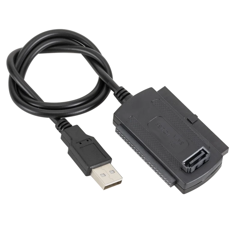USB 2.0 IDE/SATA 3-in-1 Cable Power Supply ROHS Certified Tinned Copper Conductor Braid Shielding PVC Jacket in Stock