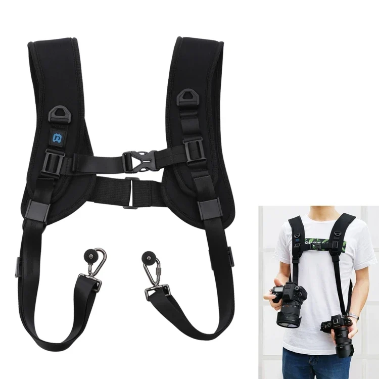 Factory Sell PULUZ Quick Release Double Shoulder Harness Soft Pad Decompression Foam Strap Belt for DSLR Digital Cameras