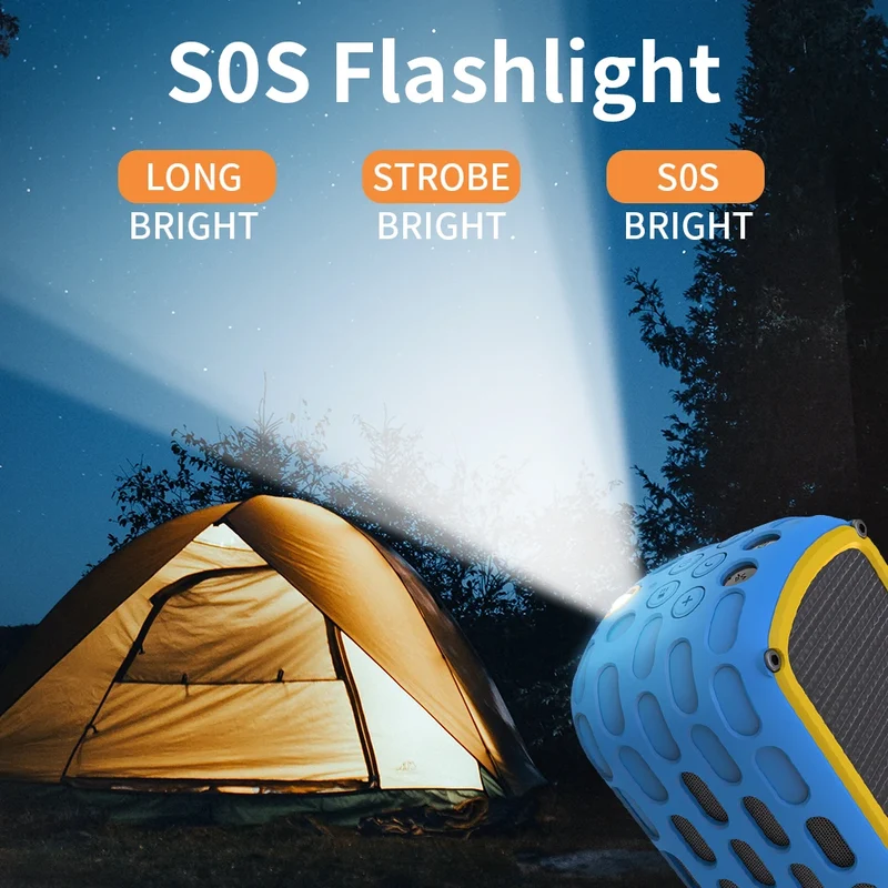 2024 New Ready for Ship Solar Power Portable Blue Tooth Speaker with Dust-proof Anti-drop Shell Support Hands-free Calling Loud