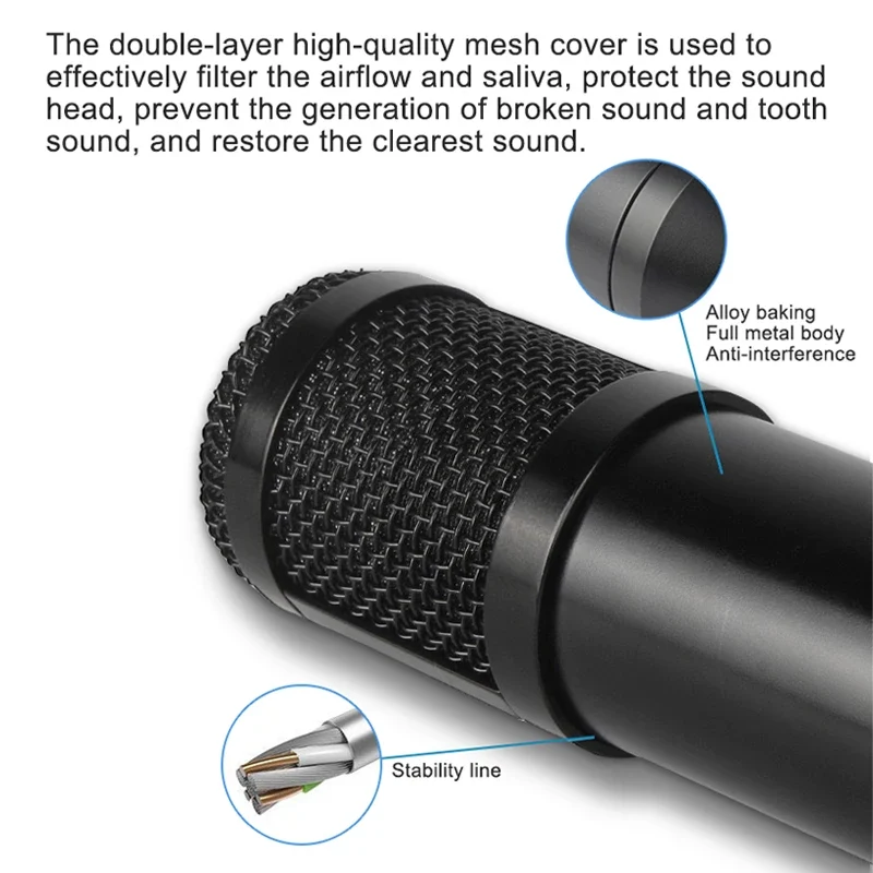 2025 New Product M8 Sound Card BM800 Usb Studio Condenser Microphone Cantilever Bracket Set