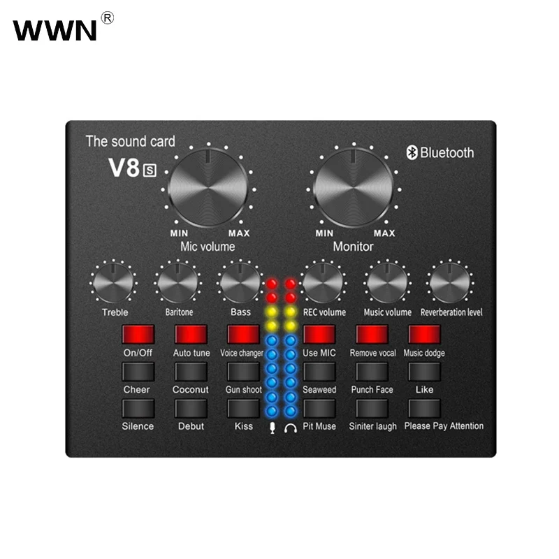 Professional Multifunction Condenser Microphone V8S Sound Card Audio Recording BM800 Cantilever Bracket Set