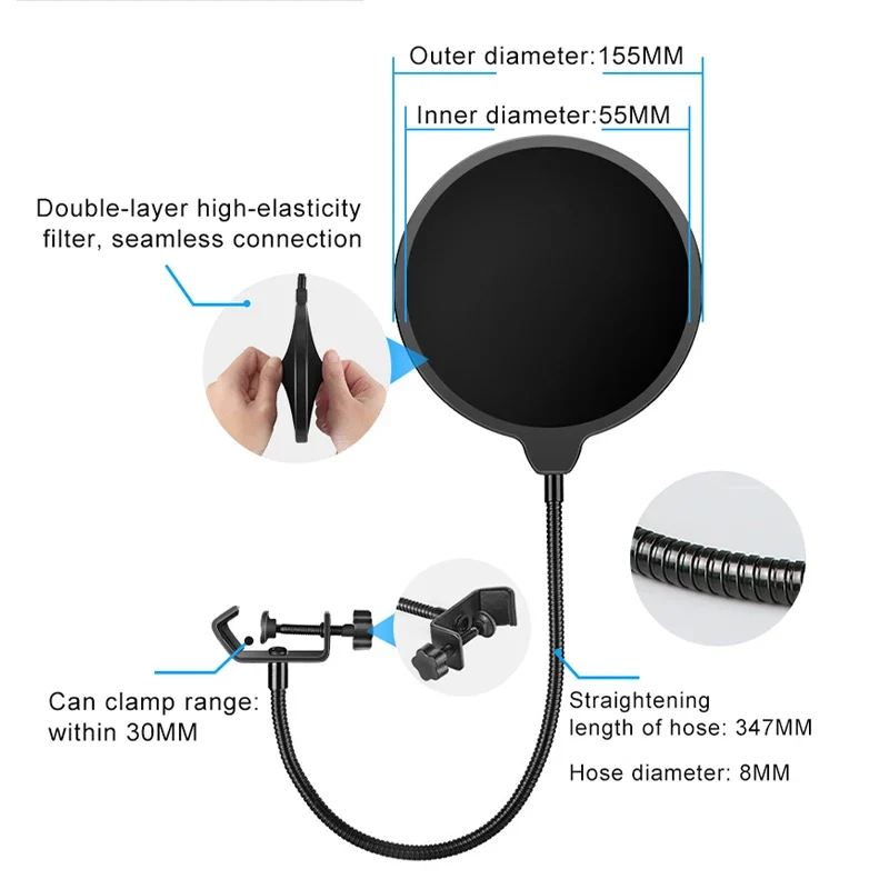 Professional Multifunction Condenser Microphone V8S Sound Card Audio Recording BM800 Cantilever Bracket Set