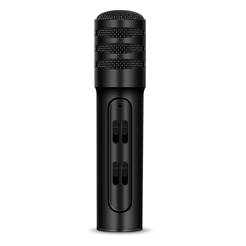 FREE Sample Professional BGN-C7 Dual Mobile Phone Karaoke Live Singing Microphone Built-in Sound Card Condenser Microphones