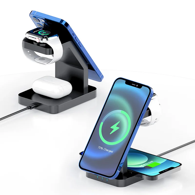 3 in 1 30W Wireless Charging Station Magnetic Dock for 17/16/15/14/13/12 for Watch & for