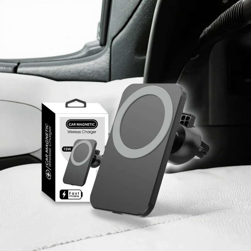2025 New Arrivals Magnetic Car Charger Wireless Phone Holder Magnet 15W Fast Car Wireless Charger Adapter