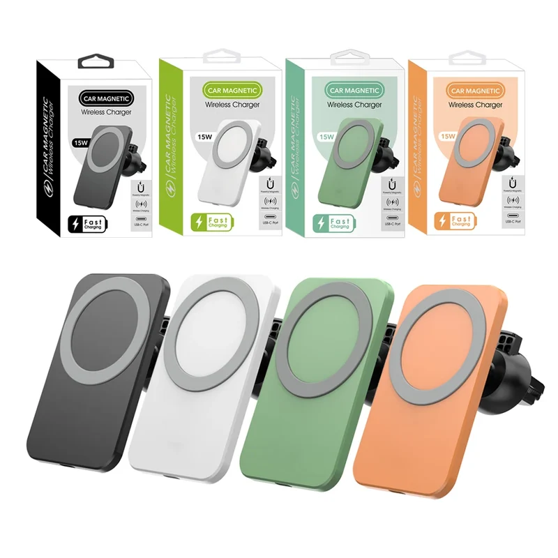 2025 New Arrivals Magnetic Car Charger Wireless Phone Holder Magnet 15W Fast Car Wireless Charger Adapter