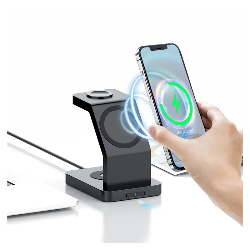 Latest Innovative Multi-functional 3-in-1 Magnetic Wireless Charger with PD 3.0 and 30W Fast Charging for Mobile Phone