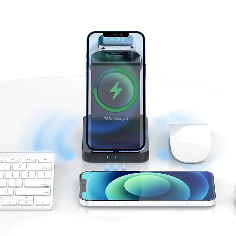 Latest Innovative Multi-functional 3-in-1 Magnetic Wireless Charger with PD 3.0 and 30W Fast Charging for Mobile Phone