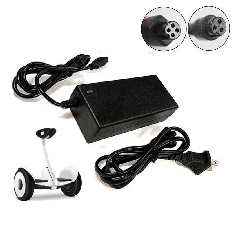 Replacement 63v 1a Electric for Xiaomi Ninebot Scooter Charger with 3pins and 4pins