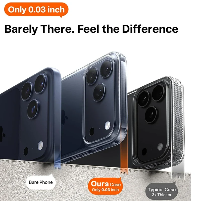 Luxury Hard PC Case for iPhone 17 Pro Max Case Ultra Thin Transparent Case for iPhone 17 Air Phone Back Cover Shell Fundas Coque